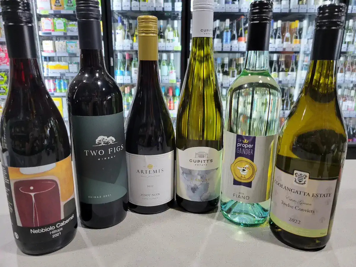 Local wine selection at Bailey Bottle Shop
